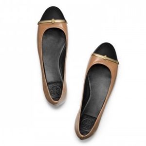 TORY BURCH Pacey Driver Flats Beige/Black Size 7.5